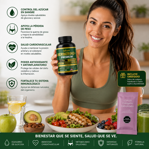 Berberine Premium X1 Obsequio Sobre Colágeno: Control Metabólico y mejor beneficio diario