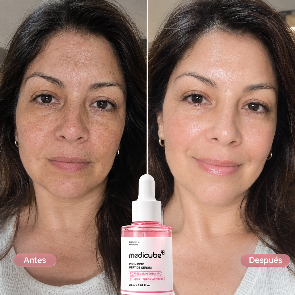 Medicube Pink Pdrn Peptide Serum 30ml: Repara, reafirma y da brillo natural.